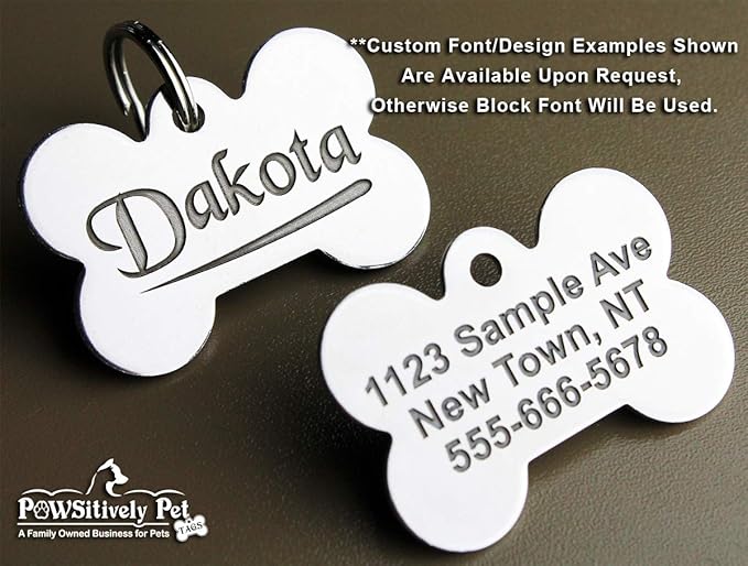 Stainless Steel Custom DEEP Engraved Pet ID Tags Personalized Front/Back Dog Tags for Dogs and Cats - XS Round 7/8"x1" (1-Side Engraving)