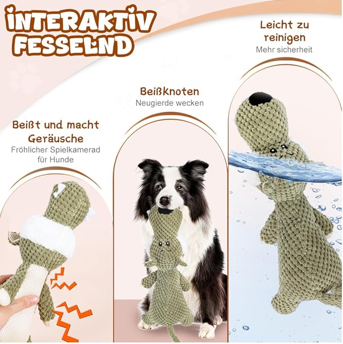 Dog Toys for Aggressive Chewers, 2026 New Durable Indestructible Dog Toy, Squeaky Interactive Puppy Toys for Small Medium Large Pets Cats Dogs to Keep Them Busy (B-Wolf)