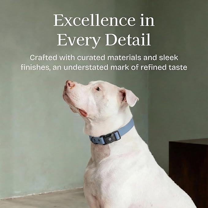 2026 New Edition, Fei & Eve PVC MagEase Dog Collar - Patented Magnetic Buckles | Fur-Safe | 450LB Escape-Proof | Adjustable Fit | Large (Dusk Blue)