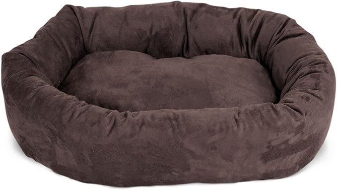 Majestic Pet Villa 32 Inch Shredded Memory Foam Dog Bed for Medium Sized Dog 32x23x7 Inch–Orthopedic Pet Bed - Washable Medium Puppy Mat with Head Support-Navy