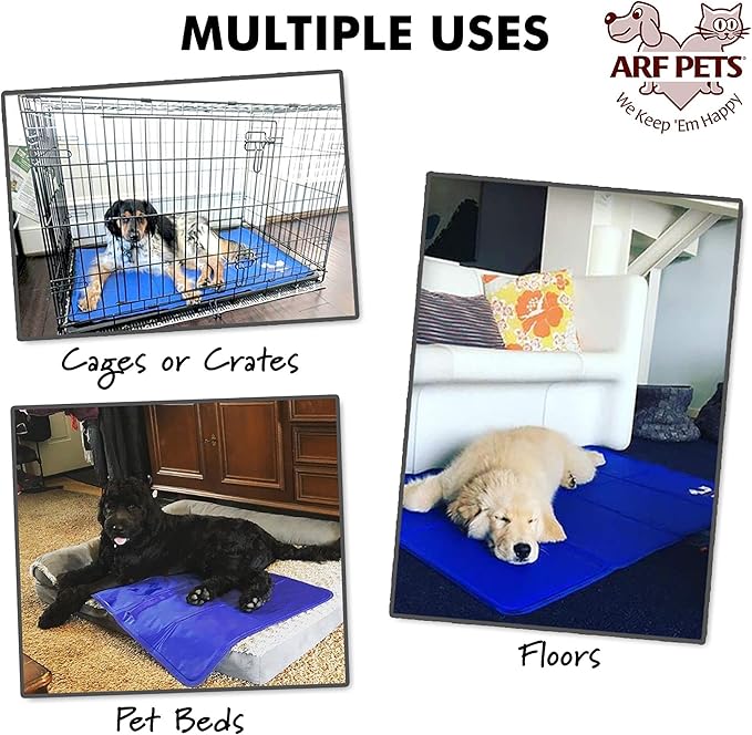 Arf Pets Dog Self Cooling Mat 11.5 x 15.5, Pad for Kennels, Crates and Beds, Non-Toxic, Durable Solid Cooling Gel Material. No Refrigeration or Electricity Needed, Ex-Small