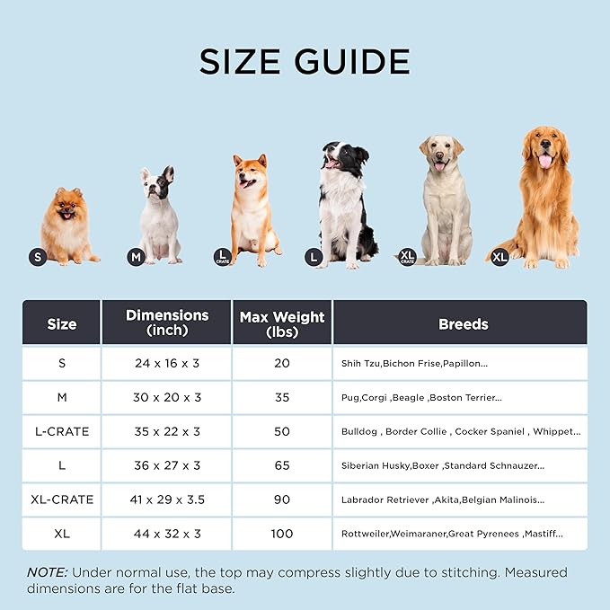 Bedsure Cooling Dog Bed Large Sized Dog - Large Comfy Flat Puppy Beds with Removable Washable Cover, Orthopedic Egg Crate Foam Pet Mat, Suitable for Pet Up to 50 lbs