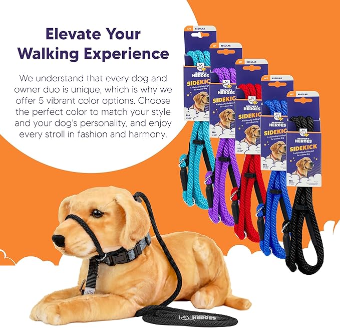 Heather's Heroes The Sidekick No-Pull Leash Black