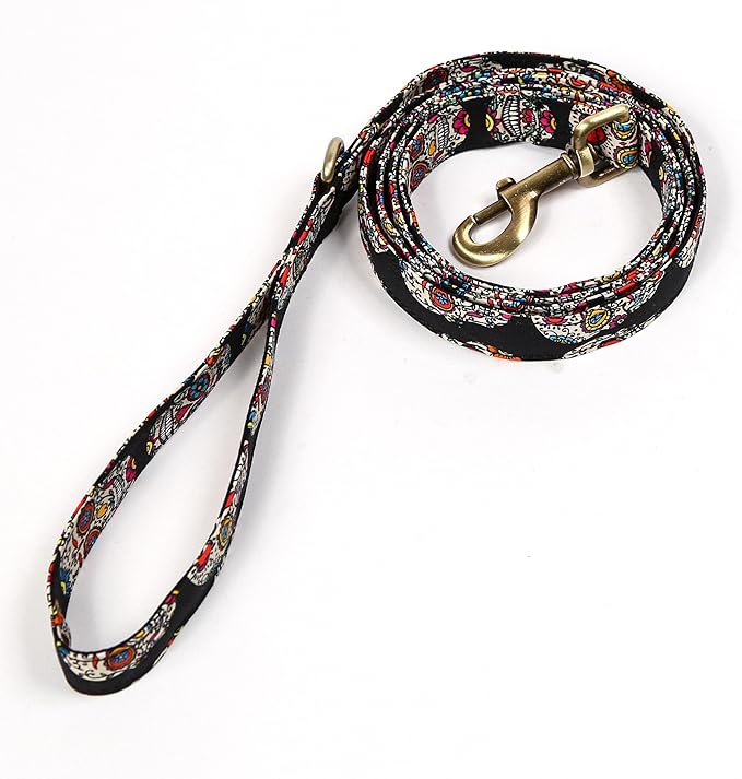 Organic Cotton Dog Leash for Small,Medium and Large Breed,Brass Hardware Pet Leash for Walking,Running and Training 6FT