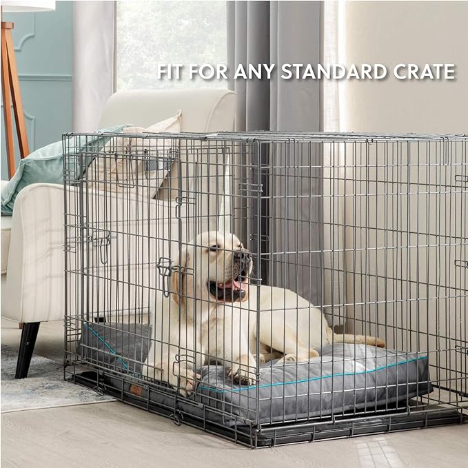 Bedsure XL Washable Dog Bed - 3 Inch Thicken Up to 100lbs Pet Mat Pillows with Removable Washable Cover, Grey