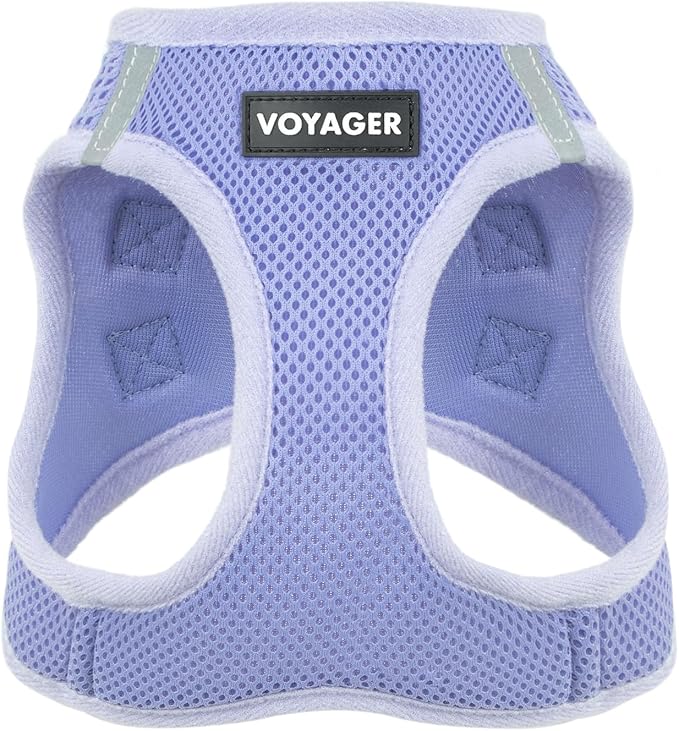 Best Pet Supplies - All Weather Mesh/Plush, Reflective, No Pull Harness for Small, Medium Dogs, Cats - Secure with Hook & Loop Fastener, Buckle, Double D-Rings - Lavender, XS