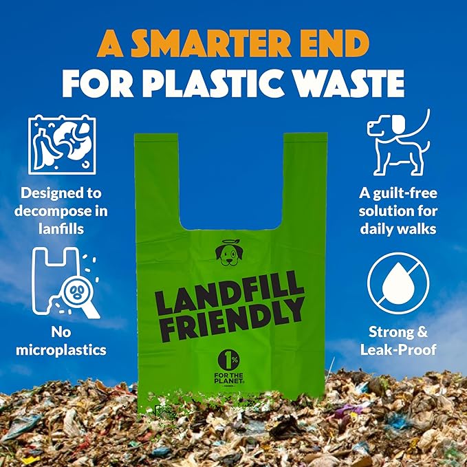 Doggy Do Good Landfill-Friendly Poop Bags | Dog Waste Bags Made with 50% Recycled Plastic + 15% Biobased Material | Unscented, Thick, Leak-Proof, Easy Open | Large | 180 Count Grab & Go Handle Bags