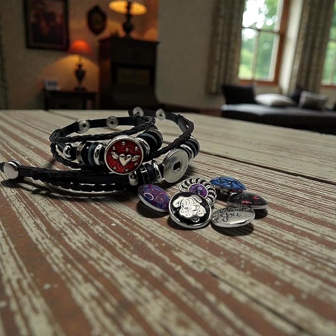 Collar & Cuff Matching Dog Collar and Owner Cuff Set with Snap Charms (S (10.5" - 13"), Brown (12mm Snaps))