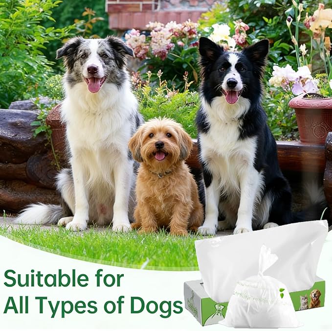 Odor Sealing Dog Poop Bags (220 Bags) Unscented & Durable Dog Waste Bags, Block Smells [Size:XS, Color:White]