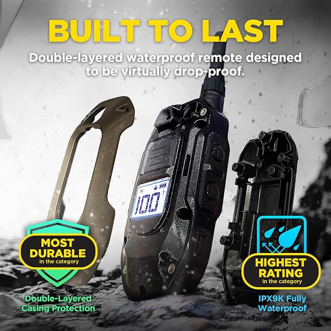 Dogtra ARC-X E-Collar for Dog Training - 3/4 Mile Range, for Dogs 15 lbs+, Slim Design, IPX9K Waterproof, 100 Stimulation Levels, Vibration, Tone, Rechargeable - Dog Owners and Professional Trainers