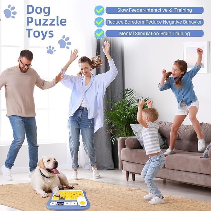 Dog Puzzle Toy for Large Dogs, Mentally Stimulating Interactive Pet Toy, Purple