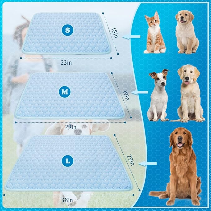 Dog Cooling Mat Thicken Breathable Arc-Chills Cooling Mat for Large Dogs | 5°F Drop Pet Cool Pad Non-Slip Washable Cat Cool Bed for Indoor | Outdoor