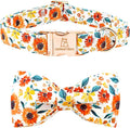 Lionheart glory Dog Collar Bow Collar Floral Dog Collar with Bow Tie Spring Summer Cute Collar Dog Boy or Girl Dog Collars Soft Durable Adjustable Dog Collars for Large Dogs, A:Gerbera