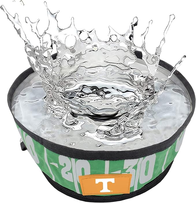 NCAA Tennessee Volunteers Pets First Collapsible Dog Travel Bowl Set, 2 Pack Food and Water Bowls for Dogs, Best Portable & Lightweight Leak-Proof Dog Bowls for Travel
