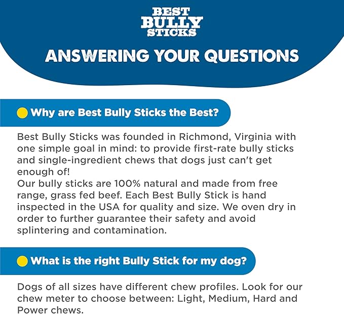 Best Bully Sticks Jumbo Bully Sticks - 12 Inch, 25 Count (Pack of 1) - Natural, Grass-Fed Beef, Single Ingredient, Grain-Free, Rawhide Alternative, Dog Treats for Large Dogs