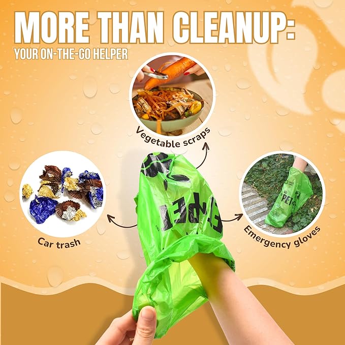 Pet N Pet 270 Counts Green Poop Bags for Dogs, 38% Plant Based & 62% PE Extra Thick Dog Poop Bags Rolls, 9" x 13", Unscented Dog Waste Bag, Pet Supplies for Dogs