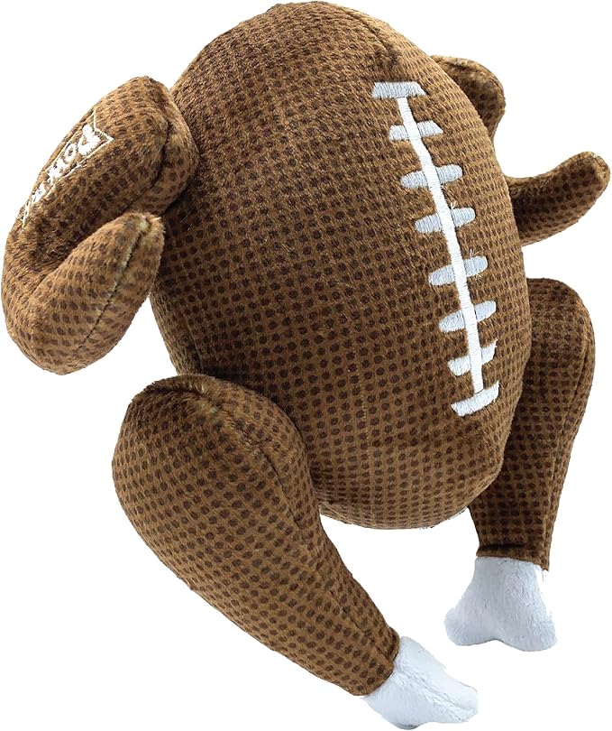 Huxley & Kent Funny Dog Toy w/Squeaker – Thanksgiving Fall Power Plush Squeaky Dog Toys for Small, Medium & Large Dogs – Soft Stuffed Animal for Indoor Play & Fetch - Turkey Bowl, Small