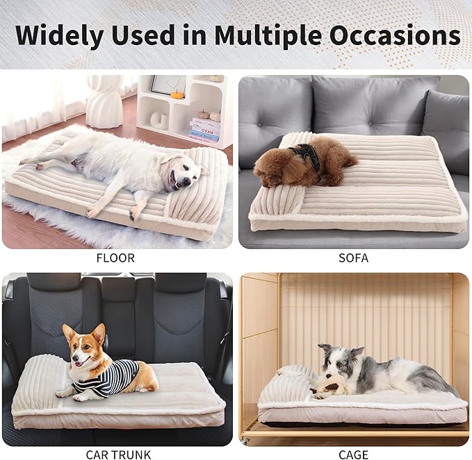 KHONSU PET Dog Bed with Pillow 3in Orthopedic Pad for Large Dogs up to 35 lbs Medium Waterproof Removable Cover Machine Washable for Medium Sized Dogs