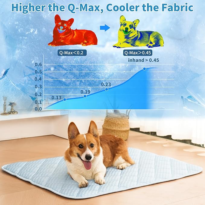 Dog Cooling Mat, Washable Cooling Mat for Dog, Foldable Kennel Pet Bed, Cool Pad (Cool &Warm Surface) for All Seasons Use, Pet Pads for Cats Use in Crate (44 X 32 Inch - Extra Large -)