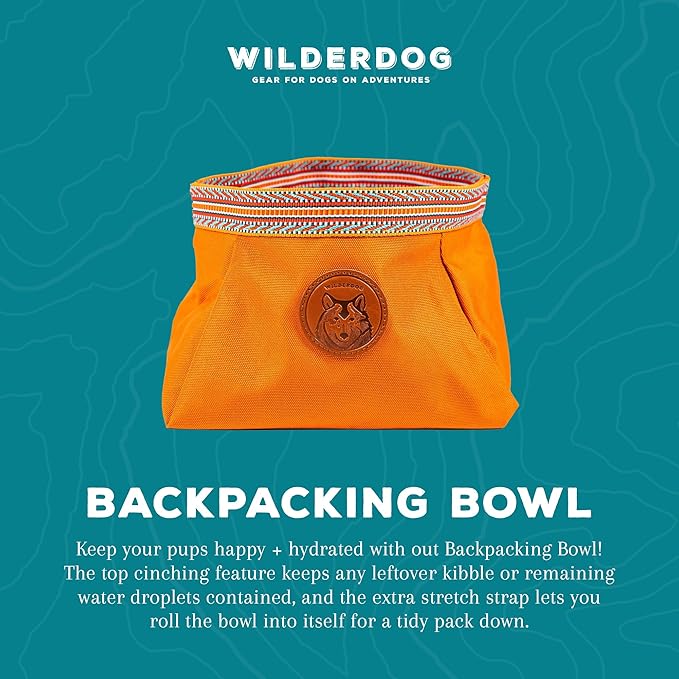 Wilderdog Backpacking Bowl - Holds Food & Water Up to 64oz - Sienna