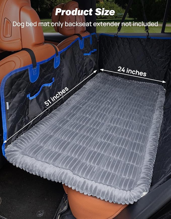 JOYTUTUS Dog Mat Bed for Back Seat Extender, Non-Slip Dog Bed Mat Custom Fit for Backseat Extenders, Pet Couch Cover,Washable Travel Pet Bed Mat for Cars, SUVs, Sedans