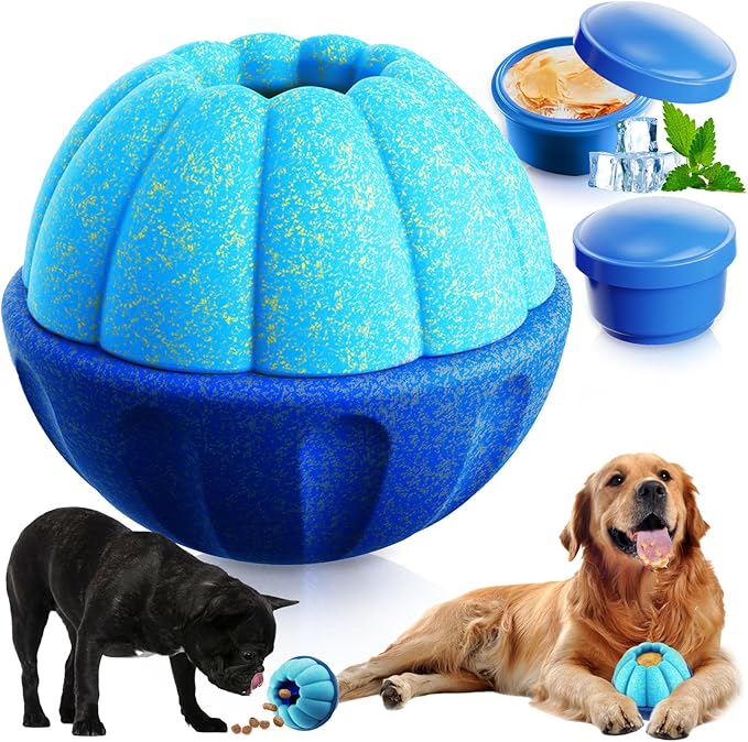 Frozen Dog Treat Toys to Keep Them Busy,Interactive Puzzle Treat Dispensing Dog Toys Ball,Frozen - Licking - Slow Feeder - Cognitive Dogs Enrichment Toy,Durable Small Medium Large Dogs Chew Toy