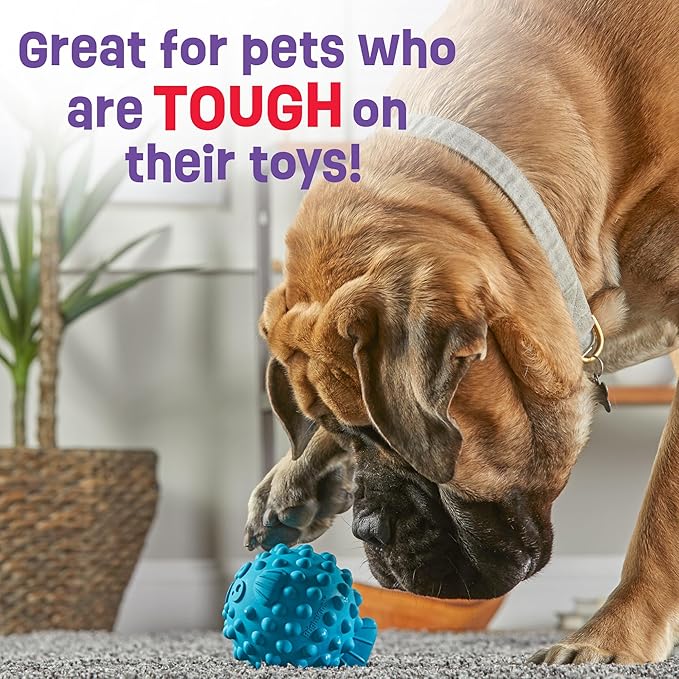 Brightkins Tough & Tumble Treat Dispenser Large Pufferfish - Interactive Dog Puzzle Toy for All Breeds, Enrichment Gifts for Puppies
