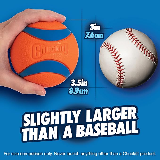 Chuckit! Ultra Ball Dog Toy - Size XL - for Dogs 100+ lbs - Made from Durable Rubber - Super Bouncy - Floats in Water - 3.5-inch Diameter - (Pack of 2)