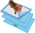 TidyFriend 3 Pk Pee Pad Holder Tray for 30” x 23” Pee Pads with Corner Lock Holes, Raised Edges, Non-Spill, Easy to Clean Silicone Dog Potty Tray Holder, for Indoor Floor Protection (Blue)