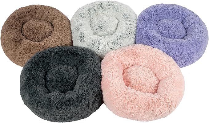 Best Pet Supplies Dog House Bed Crate Mat Tent Indoor Round Soft Plush for Small, Medium, and Large Breeds - Gray, 24 x 24 x 7