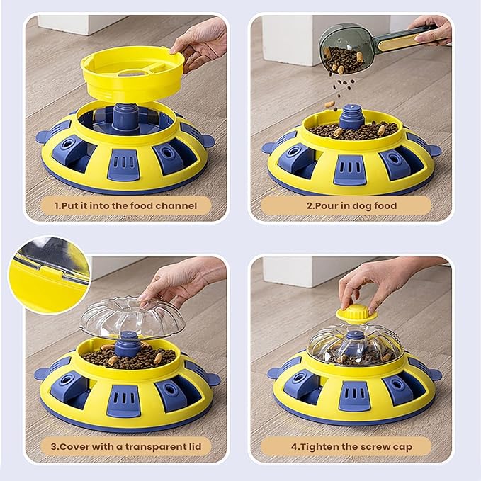 Pet Treat Dispenser - Adjustable Slow Feeder, Dogs Puzzle Feeder with Interactive Play for Enrichment, Aggressive Chewers, Small, Medium, Large Breeds, Puppy Training, and Indoor Use