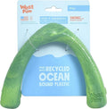 WEST PAW Seaflex Snorkl Dog Tug Chew Toy for Moderate Chewers, Made in USA, 8.25" Large, Green