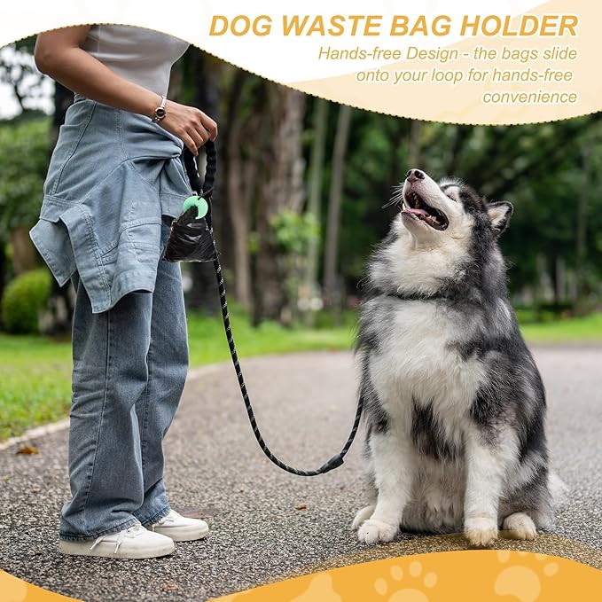 Dog Poop Bag Clip, Dog Poop Bag Holder Round for Dispenser Carrier Hands-Free Lightweight Durable PVC, (Black, 5 Pcs), Intended for Leash/Pet Waste Bag