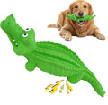 Squeaky Dog Toys for Aggressive Chewers, Dog Chew Toys for Medium and Large Dogs,Tough Alligator Natural Rubber Dog Teething Chew Toy