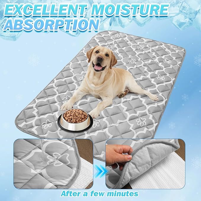 EXPAWLORER Dog Cooling Mat-28.3''*47.2'' Upgraded Extra Large Cooling Pad for Dog Dogs Cats Pets in Summer Keep Cool,Washable,Non-Slip Blanket for Grate Sofa Bed Outdoor