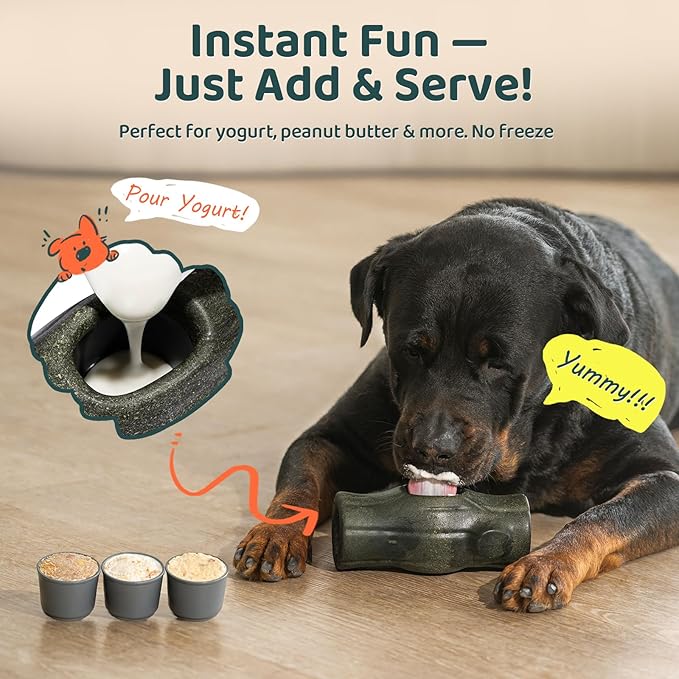 Interactive Dog Toys for Aggressive Chewers, Long-Lasting Frozen Dogs Treat Holder to Keep Them Busy, Indestructible Dog Enrichment Toys - Reduce Anxiety, Safe for Large and XL Breed