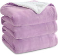 Bedsure GentleSoft Sherpa Fleece Blanket Queen Size for Bed, Non-Heated, Thick and Warm Throw for Girls and Women, Soft Fuzzy Plush Queen Blanket for Winter, Lilac, 90x90 Inches
