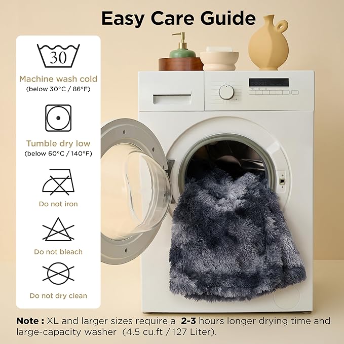 Bedsure Waterproof Dog Blankets for Small Dogs - Cat Blanket for Couch Protector Washable Long Faux Fur,Calming Soft Reversible Throw Furniture Protection for Puppy Pet, 25"x35", Tie-dye Grey