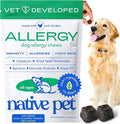 Native Pet Dog Allergy Chews - Dog Allergy Relief with Probiotics and Colostrum for Itchy Skin Relief to Support Seasonal Allergy and Healthy Immune System - All Natural Anti-Histamine - 120 Chews