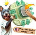 KADTC 2 Levels of Challenge Dog Puzzle Feeder Toy U.S. Brand & Design Push-to-Release Treat Dispenser for Small Medium Large Dogs All Breeds Puppy Mental Stimulation Enrichment Feeding Food Slow Toys