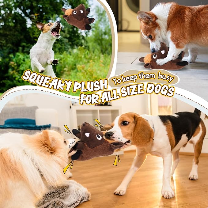 JKW Pet Toys, Stuffed Boar Dog Toys, Squeaky Plush Dog Toy - Durable Stuffed Chew Toy for Small, Medium, Large Dogs and Puppies