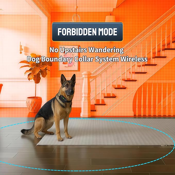 Wireless Fence for 3 Dogs Radar Wireless Dog Fence, 10–120ft Adjustable Boundary, IPX7 Waterproof Dog Collar, Beep/Vibration/Shock Collar, Dog Fence Outdoor for Yard (1 Collar)