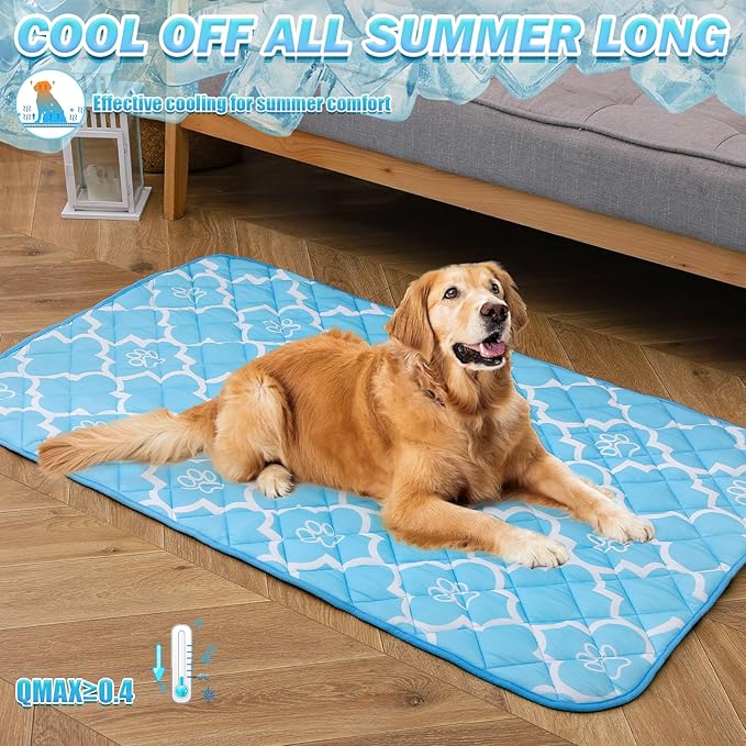 EXPAWLORER Dog Cooling Mat-28.3''*47.2'' Upgraded Extra Large Cooling Pad for Dog Dogs Cats Pets in Summer Keep Cool,Washable,Non-Slip Blanket for Grate Sofa Bed Outdoor