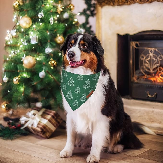 ADOGGYGO Dog Bandana Christmas Pet Scarf Bib Kerchief, Premium Durable Fabric, Multiple Sizes Offered, Red Green Christmas Bandanas Costumes for Large X-Large Dogs Pets (X-Large)