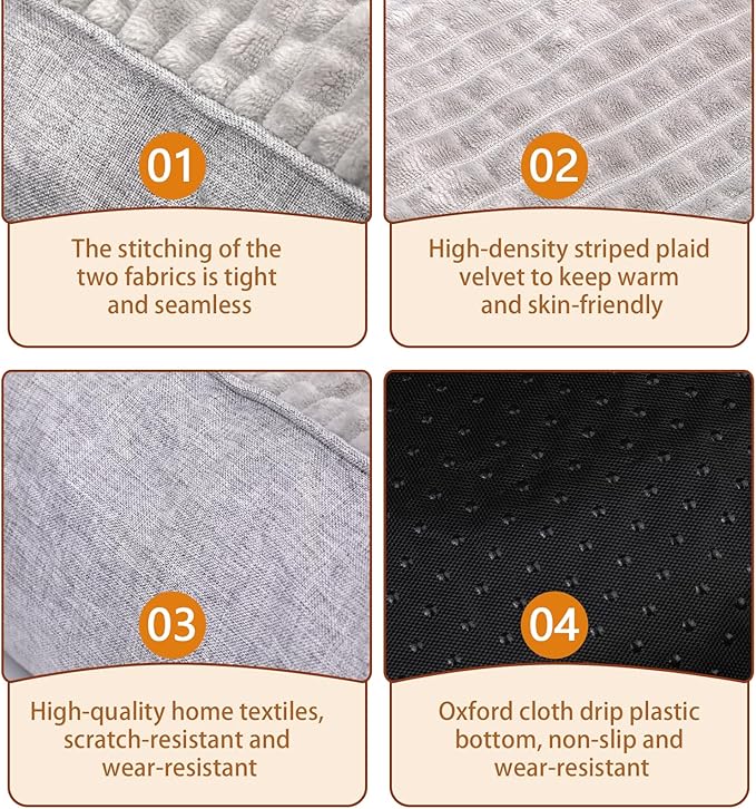 Dog Bed for Medium Sized Dogs, Warm & Super Soft Calming Bed for Sleeping, Durable Comfortable Dog Crate Pad with Sides, Machine Washable & All-Season Use, Non-Slip Bottom for Room to Move Freely