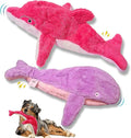 Crinkle Dog Toy – No stuffing Squeaky Dog Toy for Small Medium & Large Breeds, Interactive Tough Toy Set - Ideal for Chewing Teething & Fetch Durable Pet-Safe Materials - Soft Pink/Purple Plush, Large