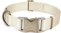 Country Brook Petz - Premium Nylon Dog Collar with Metal Buckle for Small Medium Large Breeds - 10+ Warm Colors (Small, 3/4 Inch, Almond)