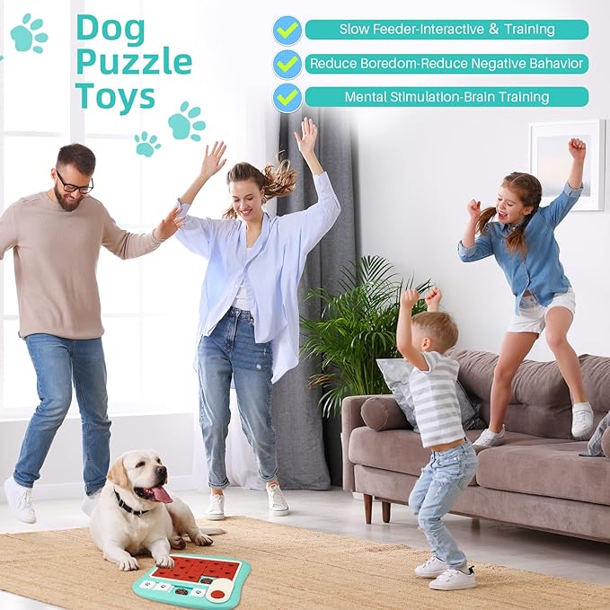 Large Dog Puzzle Toys - Mentally Stimulating, Interactive, Enrichment Toys for Boredom and Training - Mint Green