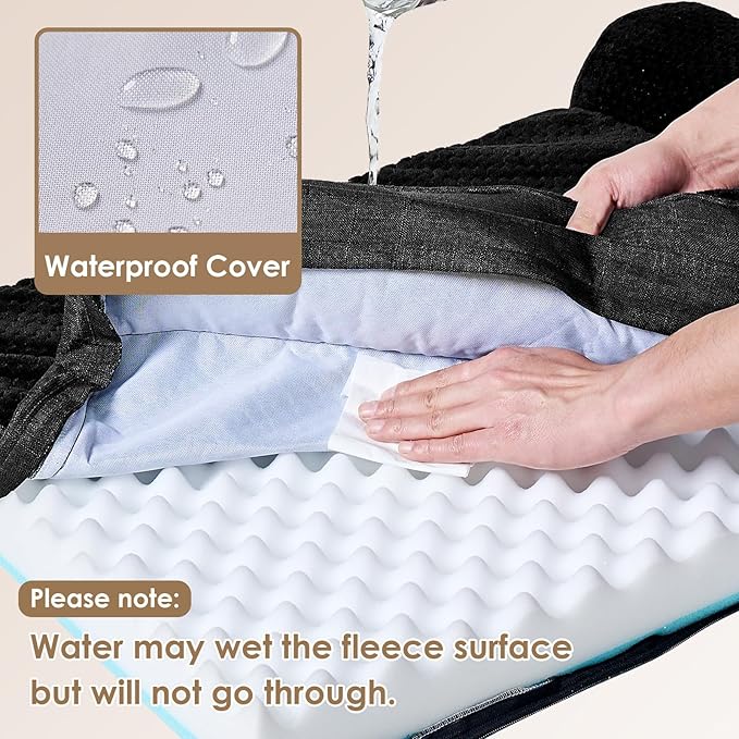 EHEYCIGA Memory Foam Dog Bed Large Size Dogs, Orthopedic Dog Bed Large with Washable Removable Cover, Waterproof Pet Sofa Couch with Nonskid Bottom, 36x27x6, Black