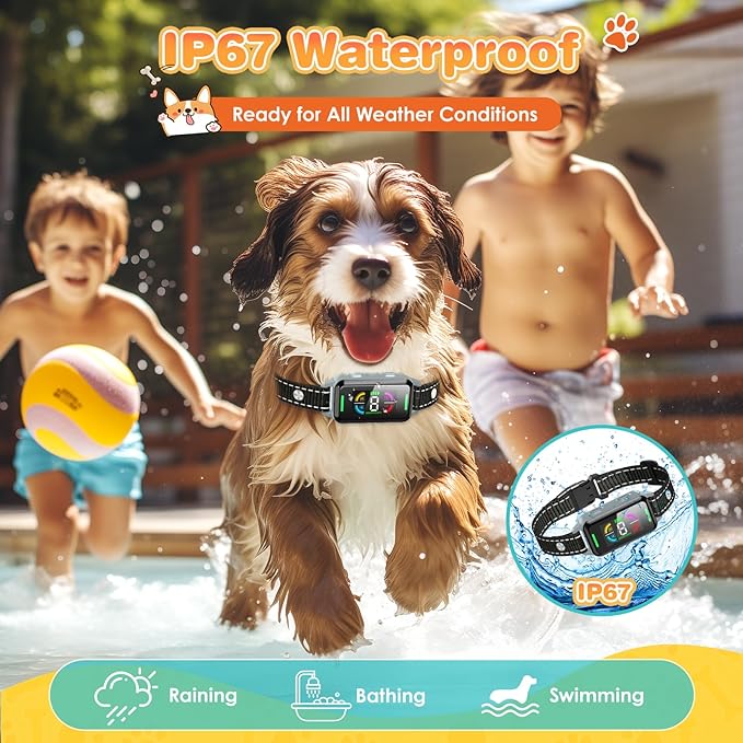 Bark Collars, Dog Bark Collar for Large Medium Small Dogs, Rechargeable Anti Bark Collar with 4 Barking Training Modes & 8 Level Sensitivity Adjustable Beep Vibration